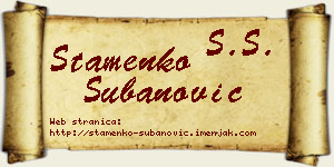 Stamenko Subanović vizit kartica